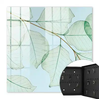 Feuilles vertes sur fond pastel