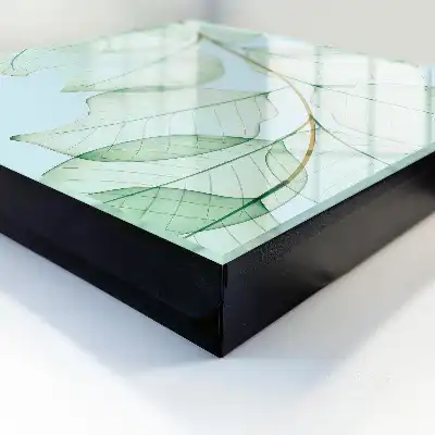 Feuilles vertes sur fond pastel