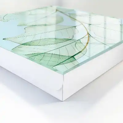 Feuilles vertes sur fond pastel