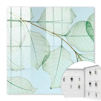 Feuilles vertes sur fond pastel