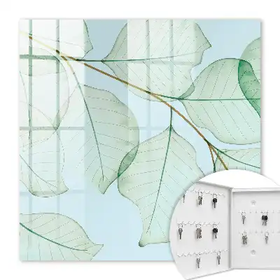 Feuilles vertes sur fond pastel