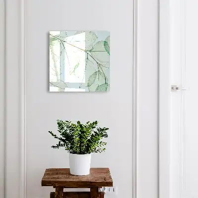 Feuilles vertes sur fond pastel