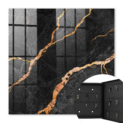 Pierre décorative noire et orange élégante
