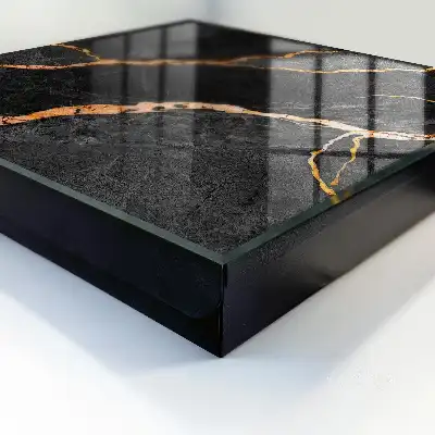 Pierre décorative noire et orange élégante