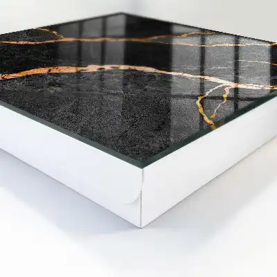 Pierre décorative noire et orange élégante