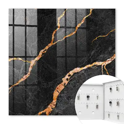 Pierre décorative noire et orange élégante
