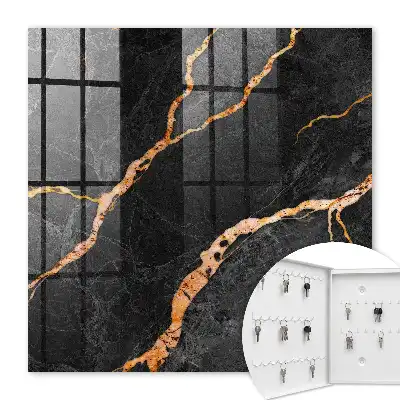 Pierre décorative noire et orange élégante