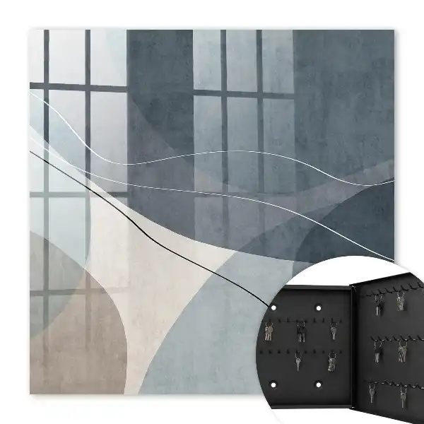 Tableau abstrait bleu gris