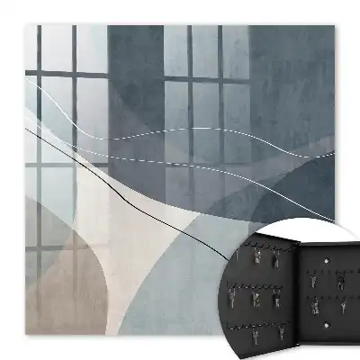 Tableau abstrait bleu gris