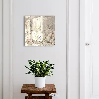 Affiche plantes vintage sur fond gris