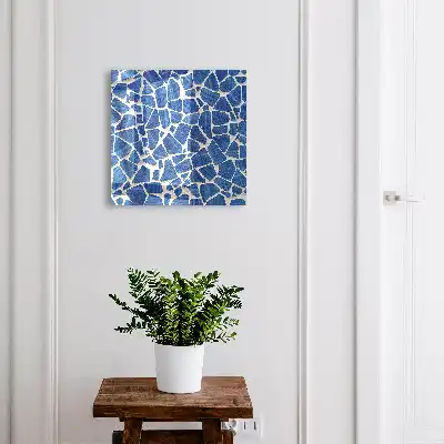 Mosaïque bleue sur fond clair