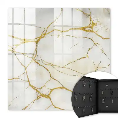 Marbre élégant à motifs de lignes jaunes