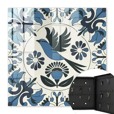 Oiseau bleu portant des lunettes de soleil