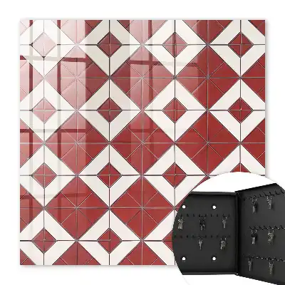 Composition dynamique en mosaïque rouge