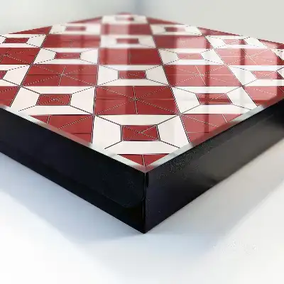 Composition dynamique en mosaïque rouge