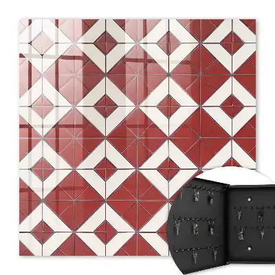 Composition dynamique en mosaïque rouge
