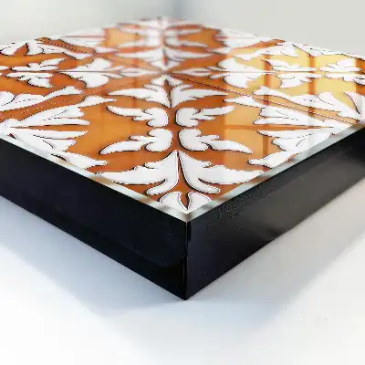 Motif de plantes orange en arrière-plan