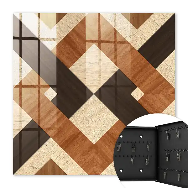Tapis à motif géométrique moderne marron et noir
