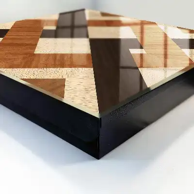 Tapis à motif géométrique moderne marron et noir
