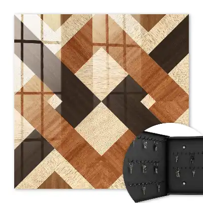 Tapis à motif géométrique moderne marron et noir