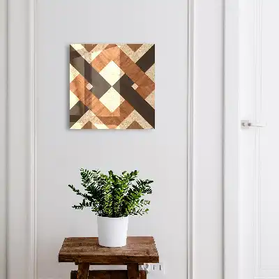 Tapis à motif géométrique moderne marron et noir