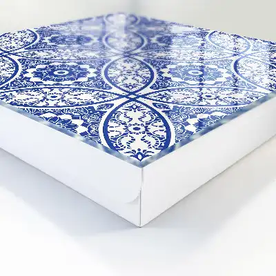 Motifs géométriques en mosaïque bleue