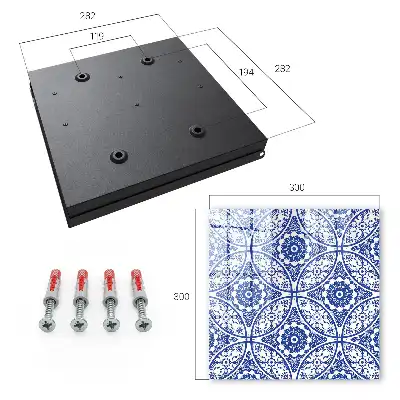Motifs géométriques en mosaïque bleue