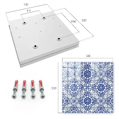 Motifs géométriques en mosaïque bleue