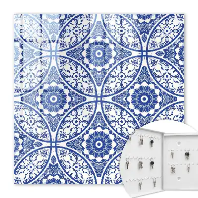 Motifs géométriques en mosaïque bleue