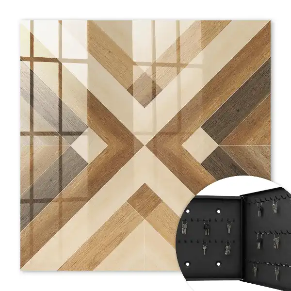 Décoration murale élégante en bois aux tons bruns et beiges