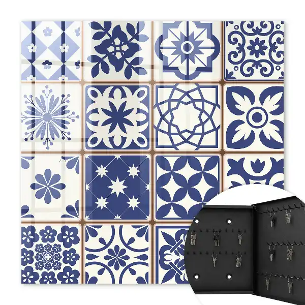 Mosaïque rétro dans les tons bleus et blancs