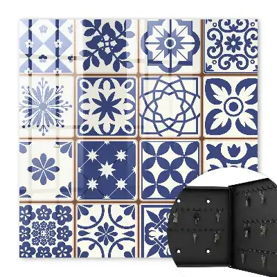 Mosaïque rétro dans les tons bleus et blancs