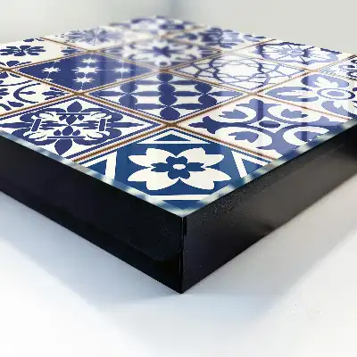 Mosaïque rétro dans les tons bleus et blancs
