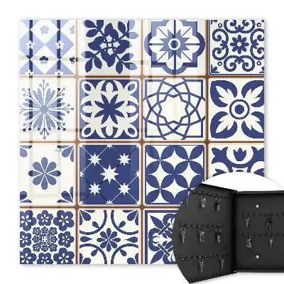Mosaïque rétro dans les tons bleus et blancs