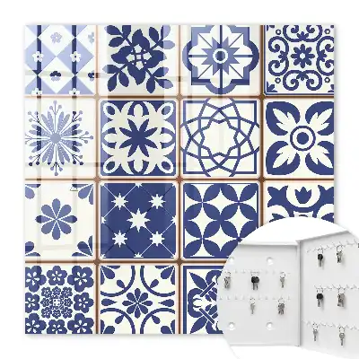 Mosaïque rétro dans les tons bleus et blancs