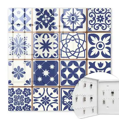 Mosaïque rétro dans les tons bleus et blancs