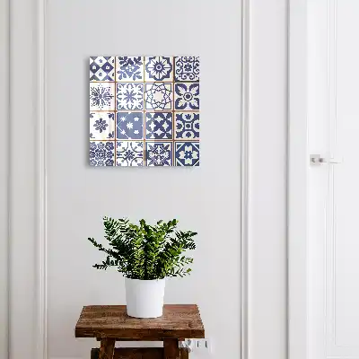 Mosaïque rétro dans les tons bleus et blancs
