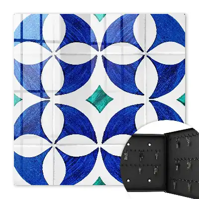 Motif géométrique dans les tons bleu-vert