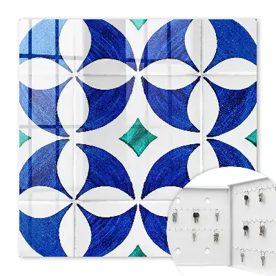 Motif géométrique dans les tons bleu-vert