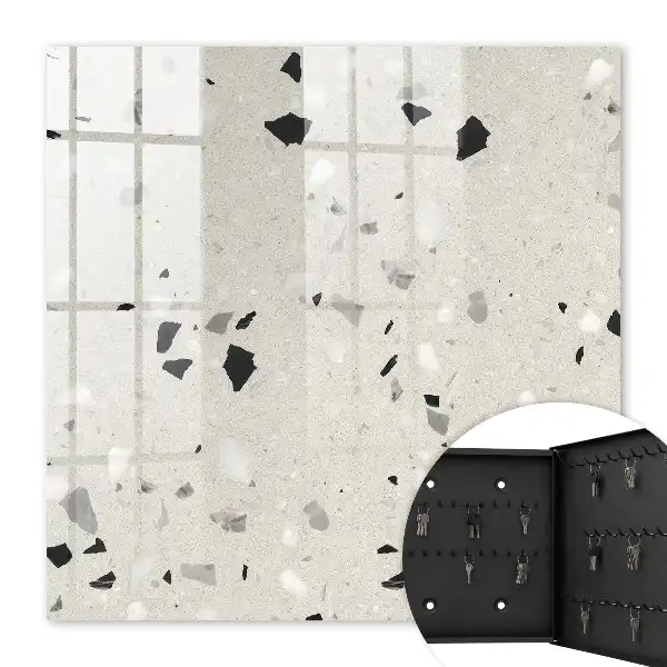 Tapis à motifs géométriques gris