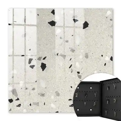 Tapis à motifs géométriques gris