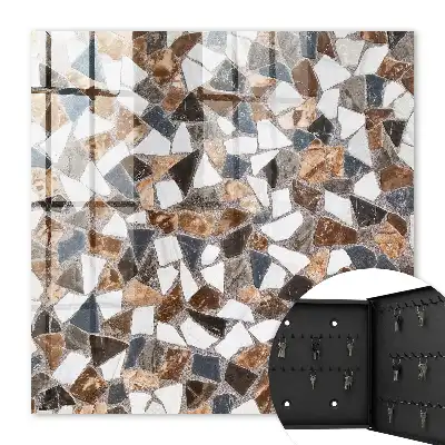 Mosaïque géométrique dans les tons brun, blanc et gris