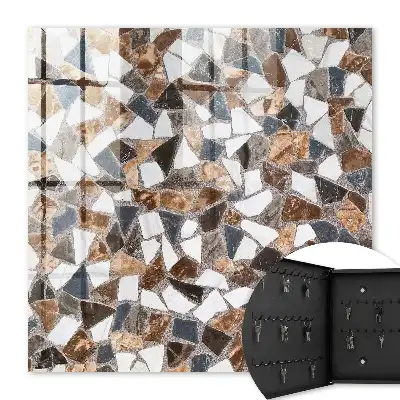 Mosaïque géométrique dans les tons brun, blanc et gris