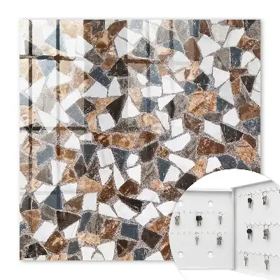 Mosaïque géométrique dans les tons brun, blanc et gris