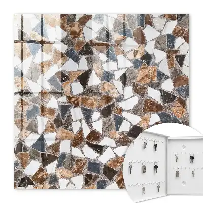 Mosaïque géométrique dans les tons brun, blanc et gris