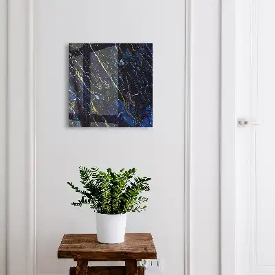 Motif à rayures jaunes sur fond bleu marine