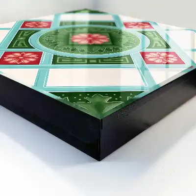 Géométrie florale rouge et bleu