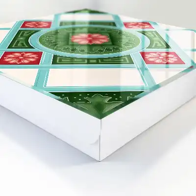 Géométrie florale rouge et bleu