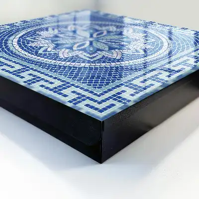 Mosaïque bleue à motif floral