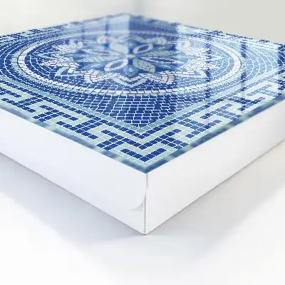 Mosaïque bleue à motif floral